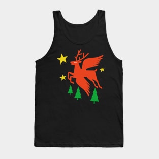 red deer with wings flies above the pines towards the stars with wings flies above the pines towards the stars Tank Top